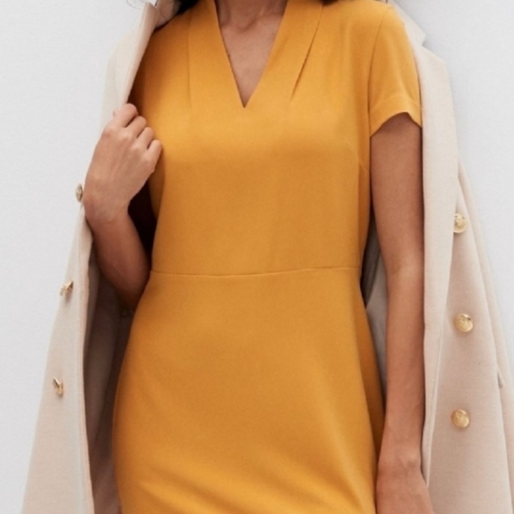 NWT Banana Republic Mustard Yellow Sheath Dress